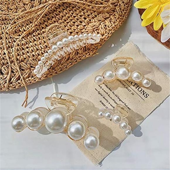 Pearl Hair Clips (4 Pack) main image 4
